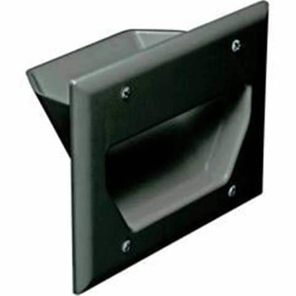 Datacomm Electronics 3-Gang Recessed Low Voltage Cable Plate - Black 45-0003-BK